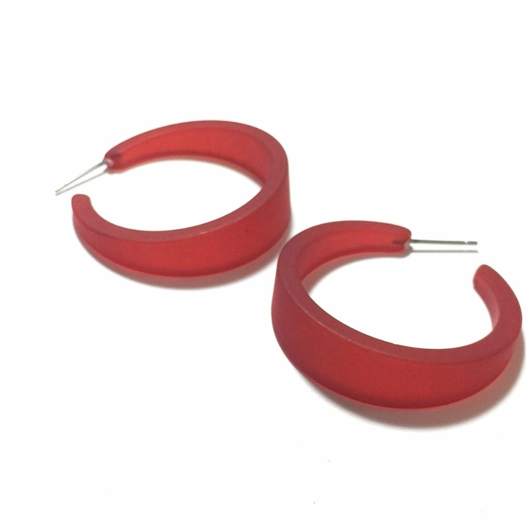 Cherry Red Frosted Emily Hoop Earrings 28$